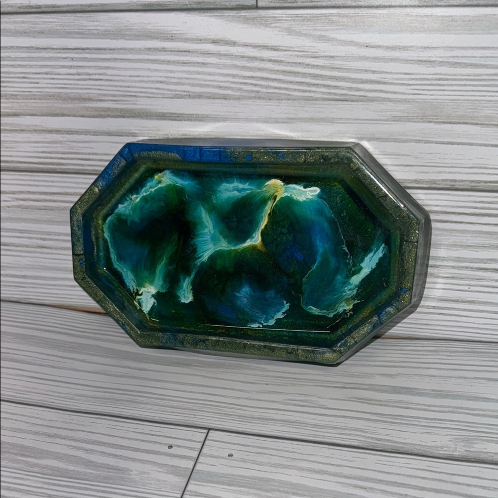 Green and Blue Decorative Tray